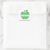 Green Apple Teacher Danke Quadratischer Aufkleber (Tasche)