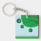 Green Apple Tree Keychain Schlüsselanhänger (Vorderseite)