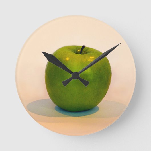 Green Apple Trio Runde Wanduhr (Vorderseite)