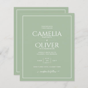 Green Apple White Monochrome Wedding