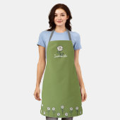 Green Apron for Women with Daisies Schürze (Getragen)
