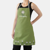 Green Apron for Women with Daisies Schürze (InSitu)