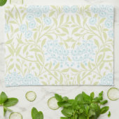 Green Aqua Floral Damask Muster Küchentuch (Gefaltet)