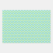 Green, Aqua & Mint Tribal Diamond Ikat Muster Geschenkpapier Set (Vorderseite 2)