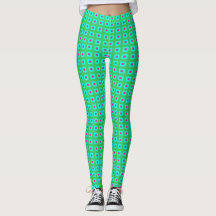 Green Aqua mit kleinem Muster > Leggings