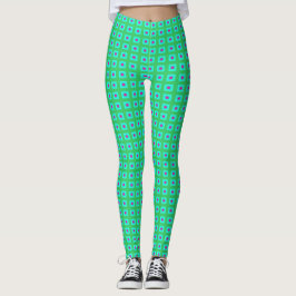 Green Aqua mit kleinem Muster > Leggings