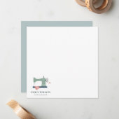 GREEN AQUA PINK SEWMACHINE TAILOR BUSINESS MITTEILUNGSKARTE (Vorderseite/Rückseite Beispiel)