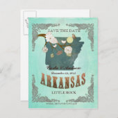 Green Aqua Save the Date - AR Karte mit hübschen V (Vorne/Hinten)