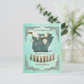 Green Aqua Save the Date - AR Karte mit hübschen V (Stehend Vorderseite)