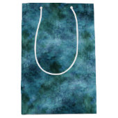 Green Aquamarin Aqua Blue Earth Ocean Marble Abstr Mittlere Geschenktüte (Vorderseite)