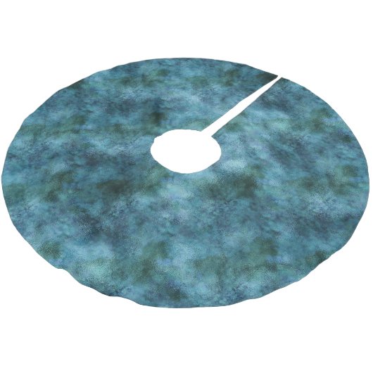 Green Aquamarin Aqua Blue Earth Ocean Marble Abstr Polyester Weihnachtsbaumdecke (Schrägansicht)