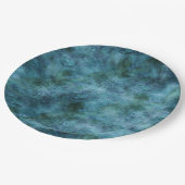 Green Aquamarin Aqua Blue Earth Ocean Marmor Abstr Pappteller (Schrägansicht)