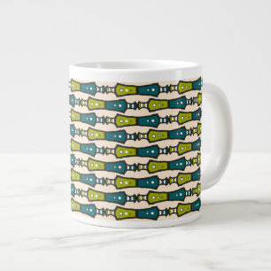 Green Aquamarin Black Cream Tribal Jumbo Coffee Ta Jumbo-Tasse