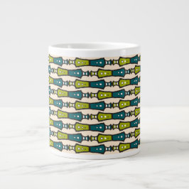 Green Aquamarin Black Cream Tribal Jumbo Coffee Ta Jumbo-Tasse