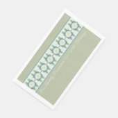 Green Aquamarin Blue Floral Serviette (Ecke)