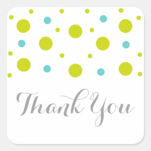 Green Aquamarin Confetti Wedding Danke Stickers
