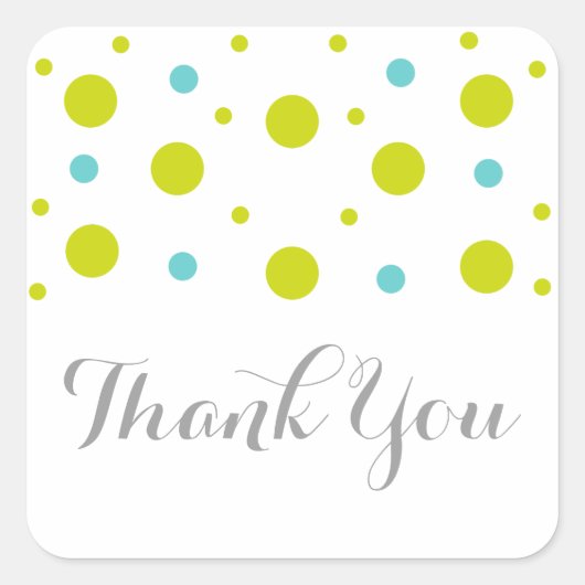 Green Aquamarin Confetti Wedding Danke Stickers (Vorderseite)