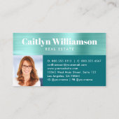 Green Aquamarin Foto Real Anwesen Agent Broker Hou Visitenkarte (Rückseite)