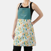 Green Aquamarin Gold Abstrakt Personalisiert Monog Schürze (InSitu)