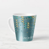 Green Aquamarin Gold Confetti Milchtasse (Linke Ecke)