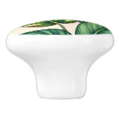Green & Aquamarin Palm Monstera Tropical Blätter M Keramikknauf (Seitenansicht)