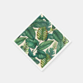 Green & Aquamarin Palm Monstera Tropical Blätter M Serviette (Ecke)