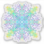 Green Aquamarin Psychedelic Bohemisch Mandala Aufkleber (Vorderseite)