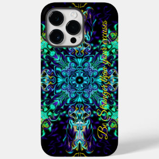 Green Aquamarin Psychedelic Bohemisch Mandala Case-Mate iPhone 14 Pro Max Hülle