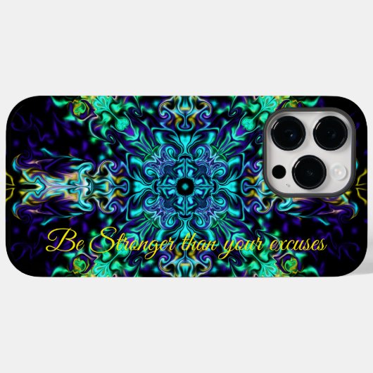 Green Aquamarin Psychedelic Bohemisch Mandala Case-Mate iPhone Hülle (Rückseite (Horizontal))