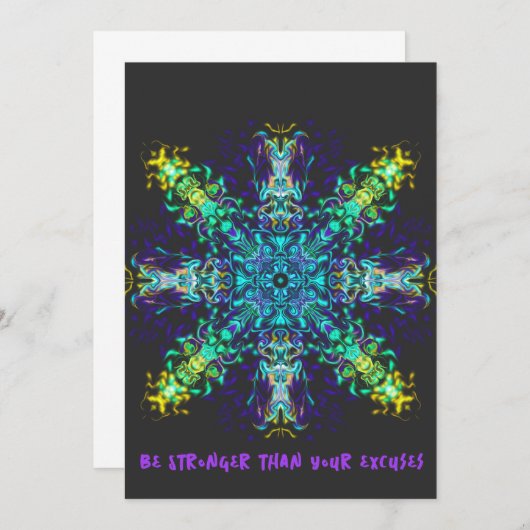 Green Aquamarin Psychedelic Bohemisch Mandala Einladung (Vorne/Hinten)