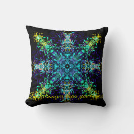 Green Aquamarin Psychedelic Bohemisch Mandala Kissen
