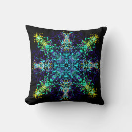 Green Aquamarin Psychedelic Bohemisch Mandala Kissen