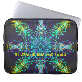 Green Aquamarin Psychedelic Bohemisch Mandala Laptopschutzhülle