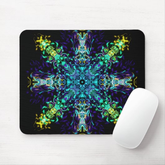 Green Aquamarin Psychedelic Bohemisch Mandala Mousepad (Mit Mouse)