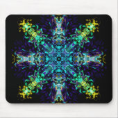 Green Aquamarin Psychedelic Bohemisch Mandala Mousepad (Vorne)