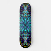 Green Aquamarin Psychedelic Bohemisch Mandala Skateboard (Vorderseite)