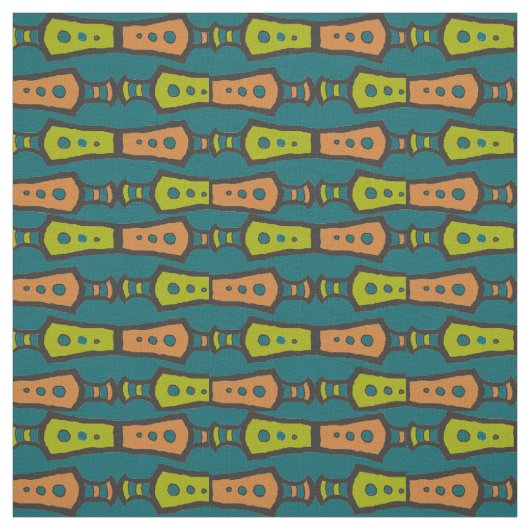 Green Aquamarin Tan Black Abstrakt Tribal Design F Stoff (Muster)