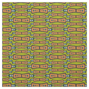 Green Aquamarin White Black Abstrakt Tribal Design Stoff