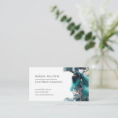 Green Aquamarine Goldfarben-Tintenkarte Visitenkarte (Stehend Vorderseite)