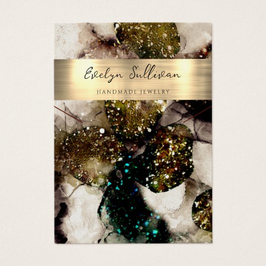 Green Aquarell Halskette Display-Karte (Vorderseite)