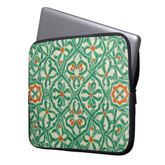 green arabesque laptopschutzhülle (Vorderseite Links)