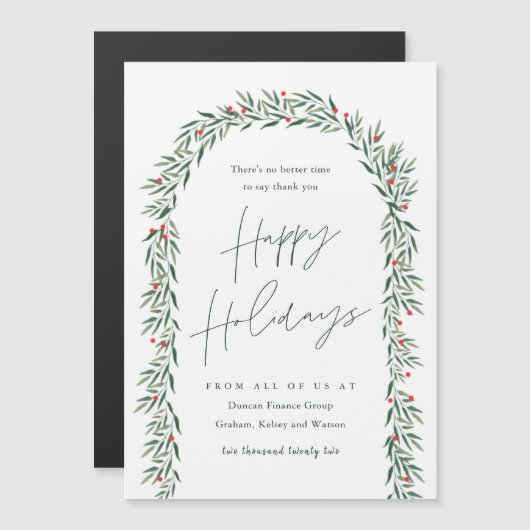 Green Arch Business Holiday Magnetkarte (Vorne/Hinten)