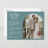 Green Arch Foto Hochzeit Danke Postcard Postkarte (Vorne/Hinten)