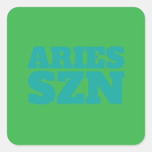 Green Aries SZN Cool Quadratischer Aufkleber (Vorderseite)