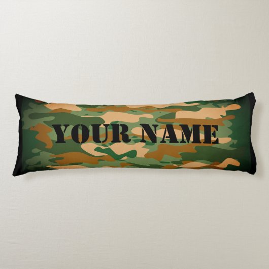 Green army camo camouflage print custom name seitenschläferkissen (Vorderseite)