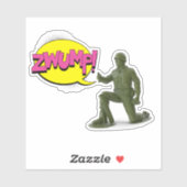 Green Army Man mit einem Mortar-Die Sticker (Blatt)