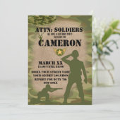 Green Army Men Todiers Einladung (Stehend Vorderseite)