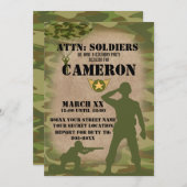 Green Army Men Todiers Einladung (Vorne/Hinten)