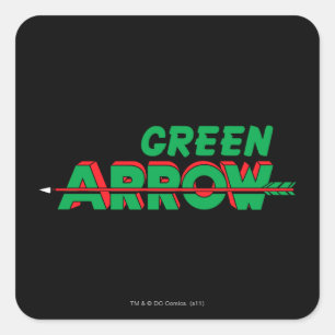 Green Arrow-Logo 2 Quadratischer Aufkleber