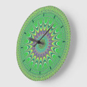 Green Art Abstrakt Mandala Design Wall Clock Große Wanduhr (Winkel)